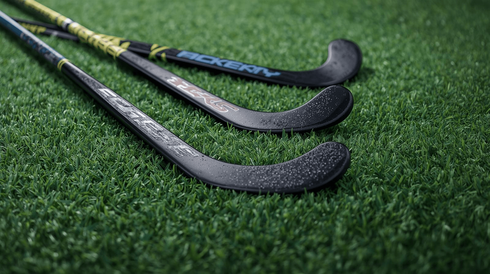 Kunstrasen mit Hockey Sticks 